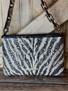 Brahmin MOD LORELEI Shoulder Bag Everlasting Encore zebra black white NWT